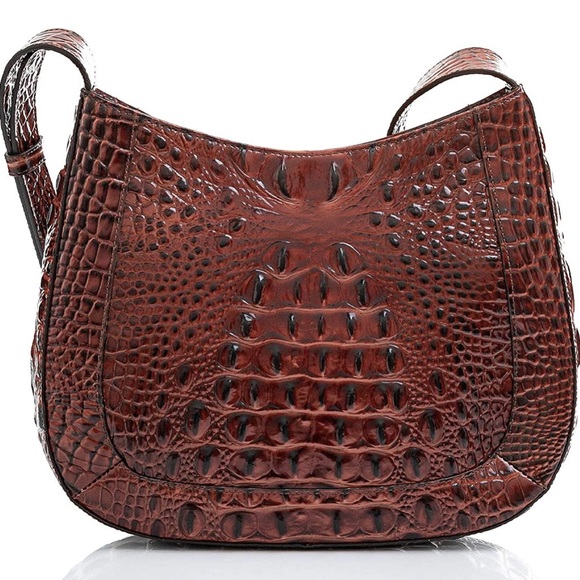 Women’s Bag BRAHMIN Melbourne Leather Pecan Johanna Brown Crossbody AUTHENTIC - Picture 3 of 14